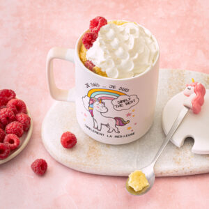 mug cake framboise chantilly